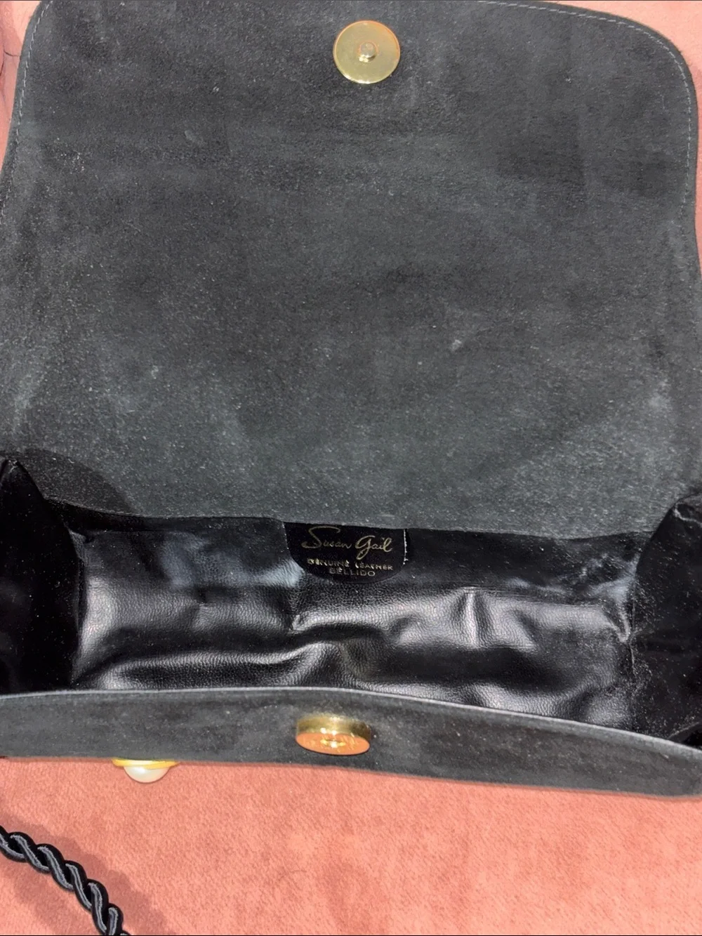 Vintage Susan Gail evening bag pearl detail small crossbody elegant timeless - Picture 12 of 15